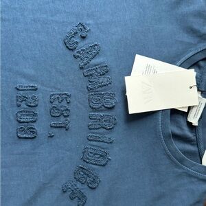 Zara Slate Blue Embroidered Tee